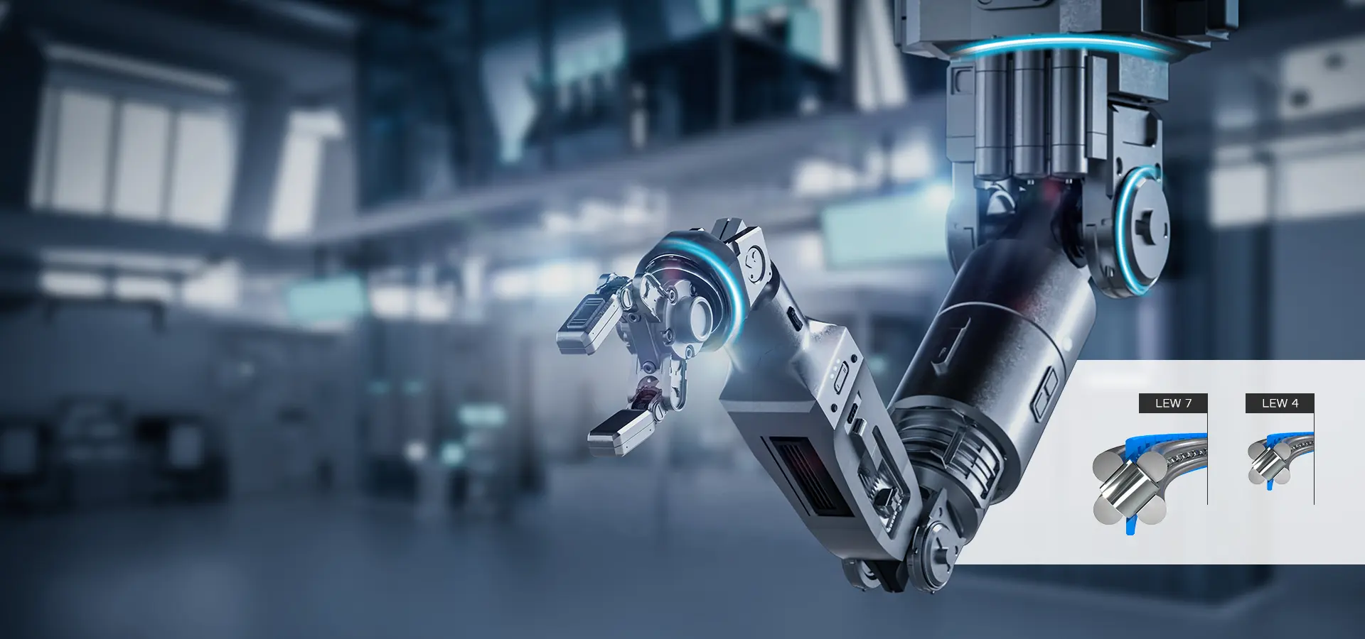 Wälzlager Typ LEW im Roboterarm